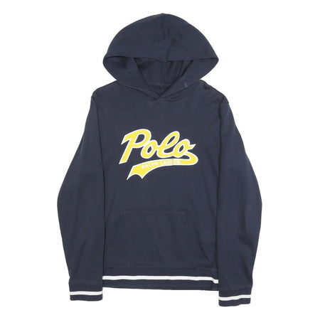 POLO RALPH LAUREN Womens Navy Blue Hoodie XL Cotton Blend Casual Sweatshirt
