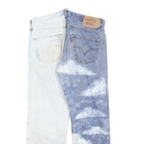 LEVI'S 501 Mens Jeans Blue & White Regular Straight Denim Light W33 L27 Button