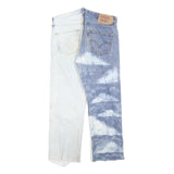 LEVI'S 501 Mens Jeans Blue & White Regular Straight Denim Light W33 L27 Button