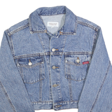 BENETTON Womens Blue Denim Button Jacket S Cotton Classic Crop Casual