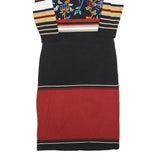 DESIGUAL Womens Black & Red Striped Floral Pattern Day Dress Cotton Blend M