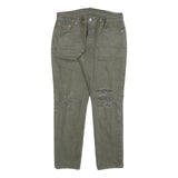 LEVI'S 501CT Womens Jeans Green Classic Straight Denim Rinse W32 L28 Distressed