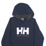 HELLY HANSEN Mens Navy Blue Hoodie XS Cotton Blend Pullover Hooded Sweatshirt