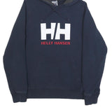 HELLY HANSEN Mens Navy Blue Hoodie XS Cotton Blend Pullover Hooded Sweatshirt