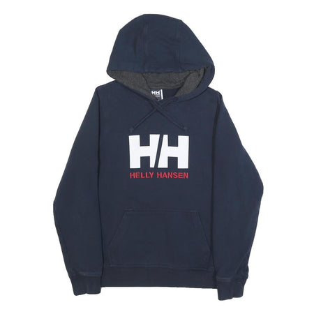 HELLY HANSEN Mens Navy Blue Hoodie XS Cotton Blend Pullover Hooded Sweatshirt