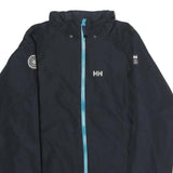 HELLY HANSEN Mens Blue & Grey Outdoor Jacket M Cotton Zip Reflective