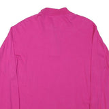 Womens Pink Sweatshirt Half Zip Collar M Cotton Blend Casual Pullover