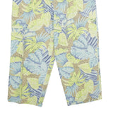 SAG HARBOR SPORT Womens Cotton Blue & Yellow Leaf Print Classic Straight
