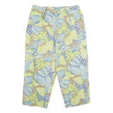 SAG HARBOR SPORT Womens Cotton Blue & Yellow Leaf Print Classic Straight