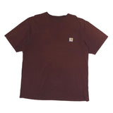 CARHARTT Mens Brown & Beige Pocket T-Shirt L Short Sleeve Crew Neck Workwear