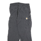 CARHARTT Mens Regular Black Cotton Blend Cargo Trousers W30 L30 Workwear
