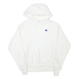 CHAMPION Mens White Pullover Hoodie M Classic Logo Sweatshirt Drawstring