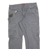 WRANGLER Mens Cotton Grey Regular Straight Trousers W36 L30 Workwear Casual