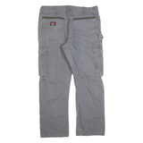 WRANGLER Mens Cotton Grey Regular Straight Trousers W36 L30 Workwear Casual