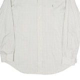 RALPH LAUREN Mens White & Black Checked Cotton Blend Shirt L Classic Fit