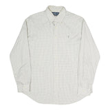 RALPH LAUREN Mens White & Black Checked Cotton Blend Shirt L Classic Fit