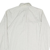 RALPH LAUREN Mens White & Black Checked Cotton Blend Shirt L Classic Fit