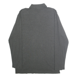 POLO RALPH LAUREN Mens Grey Long Sleeve Plain M Cotton Polo Shirt Classic Fit