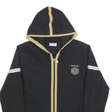 REEBOK Womens Black & Beige Zip Up Hoodie M Casual Slim Fit Cotton Blend