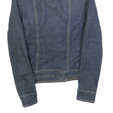 GUESS Womens Blue Denim Jacket M Cotton Button Plain Classic Fitted