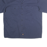 DICKIES Mens Blue Work Shirt Cotton Blend XL Button Front Pockets