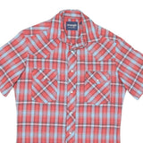 WRANGLER Mens Red Blue Check Shirt S Cotton Blend Western Style Casual