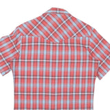 WRANGLER Mens Red Blue Check Shirt S Cotton Blend Western Style Casual