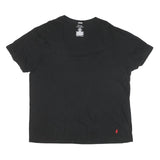 POLO RALPH LAUREN Mens Black Black V-Neck T-Shirt XL Cotton Blend Casual