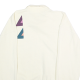 JERZEES Womens White & Multicolour Geometric Pullover Sweatshirt XL Collar