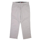 DICKIES Mens Cotton Blend Beige Regular Fit Straight Leg Trousers W36 L30