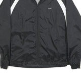 NIKE Mens Black & White Zip Jacket XL Nylon Sportswear Athletic Windbreaker