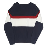 TOMMY HILFIGER Mens Navy & Red & White Patterned Pullover Crew Neck Basic Knit M