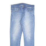 Light Blue Womens Slim Jeans Denim Stone Wash W34 L30 Zip Closure