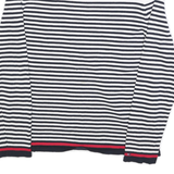 TOMMY HILFIGER Womens Navy & White Stripe Patterned Crew Neck Basic Knit Jumper