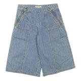 SEE BY CHLOE Womens Denim Blue Casual Shorts M W28 Wide Leg Zipper Pockets