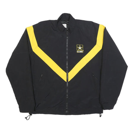 NIB/MDS Mens Black & Yellow U.S. Army Track Jacket M Nylon Plain Zip Pockets