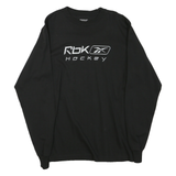 REEBOK Mens Black Rbk Hockey Long Sleeve Crew Neck T-Shirt S Cotton Blend