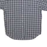 RALPH LAUREN Mens Blue & White Check Shirt L Button-Down Short Sleeve Cotton