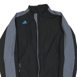 ADIDAS Mens Black & Grey Track Jacket M Polyester Blend Zip Sportswear Casual