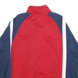 NIKE Mens Red & Navy Track Jacket S Polyester Zip Plain Sportswear Casual
