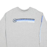 NAUTICA Mens Grey & Blue Long Sleeve Crew Neck Graphic T-Shirt XL Polyester
