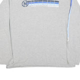 NAUTICA Mens Grey & Blue Long Sleeve Crew Neck Graphic T-Shirt XL Polyester