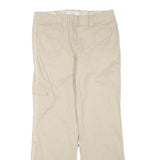 DENVERHAYES Womens Cotton Blend Beige Regular Fit Straight Leg Trousers W34 L32