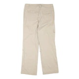 DENVERHAYES Womens Cotton Blend Beige Regular Fit Straight Leg Trousers W34 L32