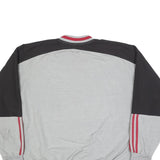 ADIDAS Mens Grey & Black Sweatshirt V-Neck L Cotton Blend Pullover Logo