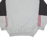 ADIDAS Mens Grey & Black Sweatshirt V-Neck L Cotton Blend Pullover Logo