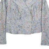 CHRISTINE BUCHHEIM Womens Pastel Brocade Button Jacket S Woven Jacquard Scroll