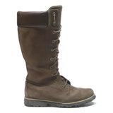TIMBERLAND Girls Lace-Up Leather Boots Brown UK 4 Durable Outdoor Footwear