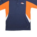 NFL Mens Blue & Orange Polo Shirt M Short Sleeve Collared Denver Broncos Logo