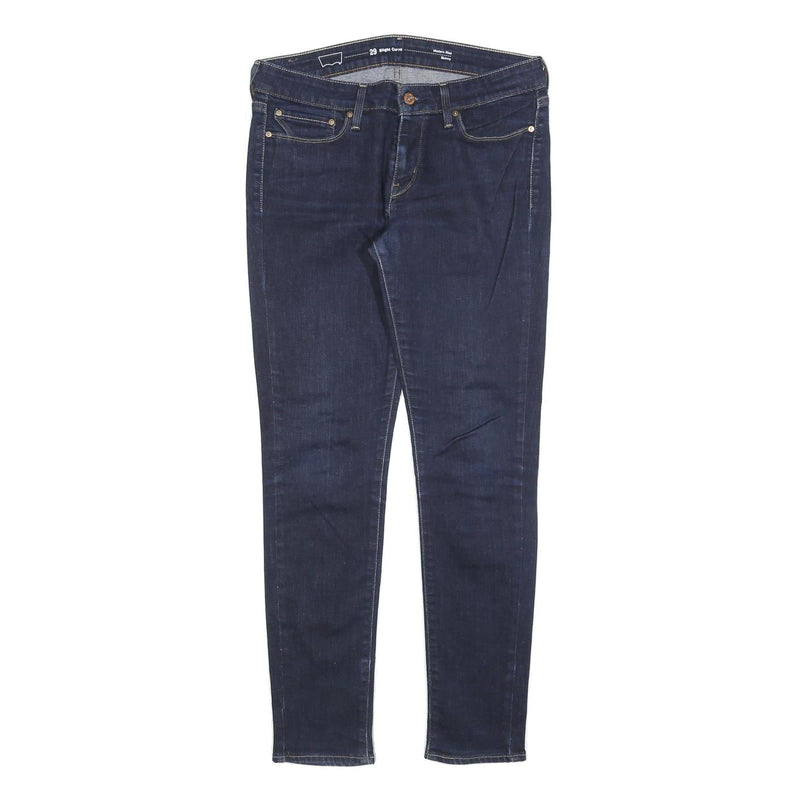 LEVI'S Womens Slim Skinny Denim Dark Blue Cotton Blend Zip W29 L28 Stretch Jeans